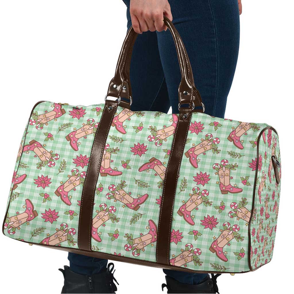 Green Paniolo Palaka Hawaiian Cowgirl Christmas Travel Bag LT9 - Polynesian Pride