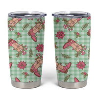 Green Paniolo Palaka Hawaiian Cowgirl Christmas Tumbler Cup - Polynesian Pride
