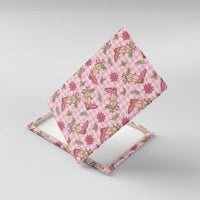 Pink Paniolo Palaka Hawaiian Cowgirl Christmas Canvas Wall Art - Polynesian Pride