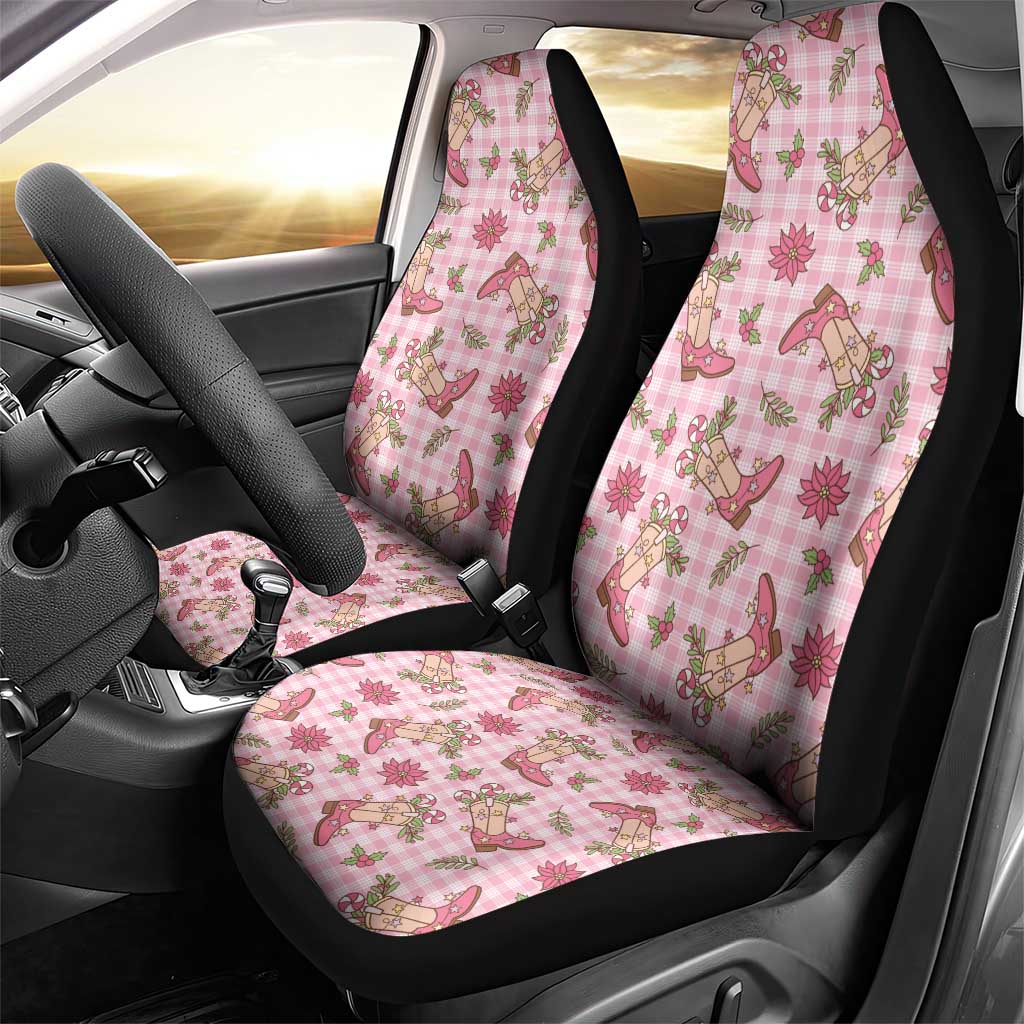 Pink Paniolo Palaka Hawaiian Cowgirl Christmas Car Seat Cover - Polynesian Pride