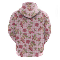 Pink Paniolo Palaka Hawaiian Cowgirl Christmas Hoodie - Polynesian Pride