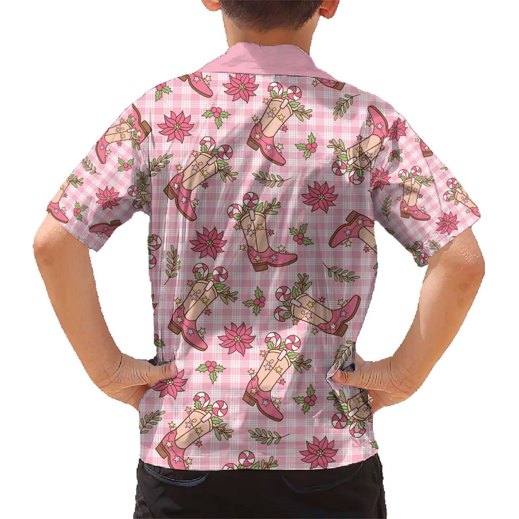 Pink Paniolo Palaka Hawaiian Cowgirl Christmas Kid Hawaiian Shirt - Polynesian Pride