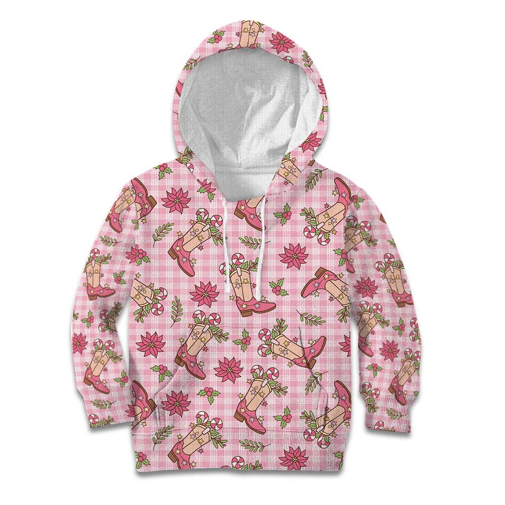 Pink Paniolo Palaka Hawaiian Cowgirl Christmas Kid Hoodie - Polynesian Pride