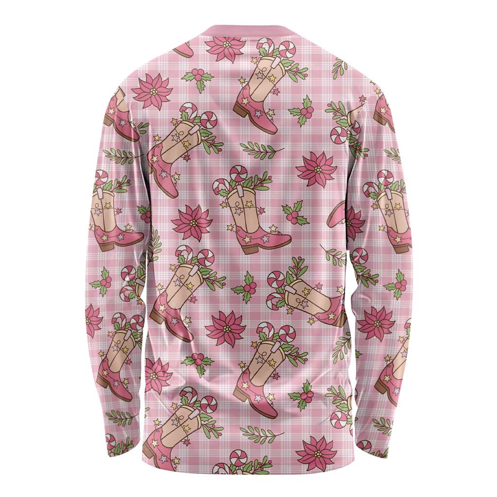 Pink Paniolo Palaka Hawaiian Cowgirl Christmas Long Sleeve Shirt LT9 - Polynesian Pride