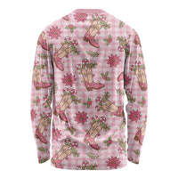 Pink Paniolo Palaka Hawaiian Cowgirl Christmas Long Sleeve Shirt LT9 - Polynesian Pride