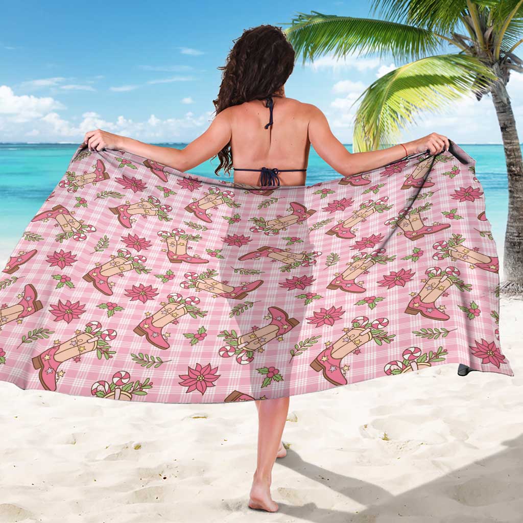 Pink Paniolo Palaka Hawaiian Cowgirl Christmas Sarong - Polynesian Pride