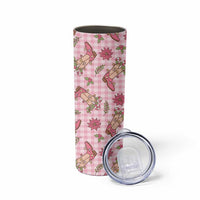 Pink Paniolo Palaka Hawaiian Cowgirl Christmas Skinny Tumbler - Polynesian Pride
