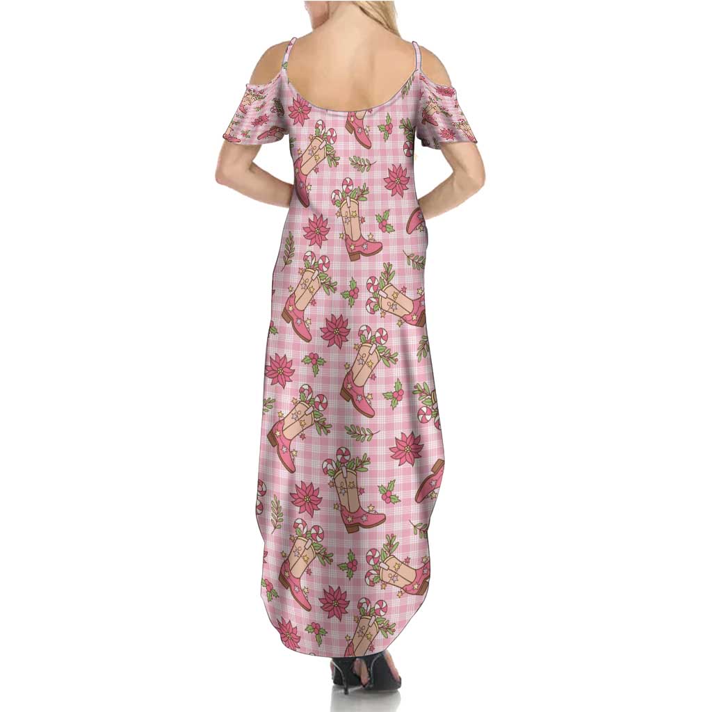 Pink Paniolo Palaka Hawaiian Cowgirl Christmas Summer Maxi Dress - Polynesian Pride