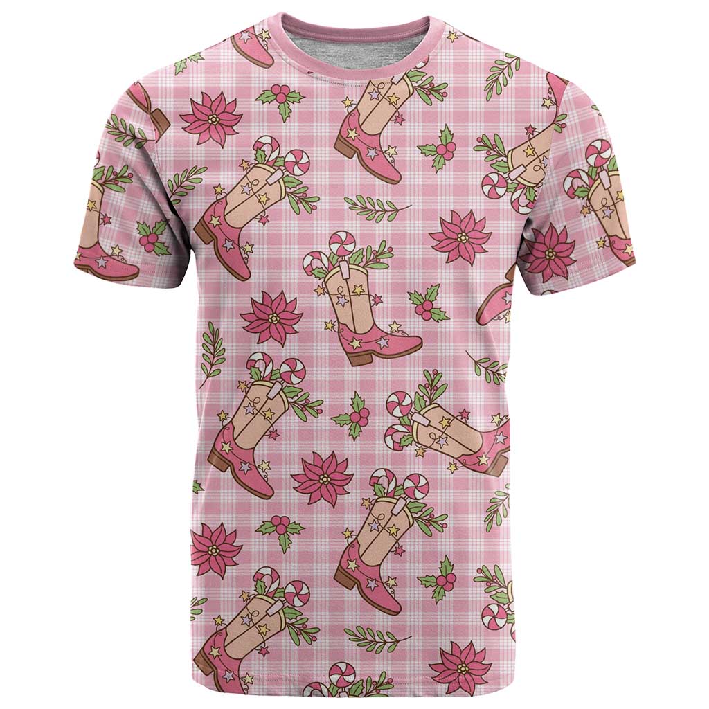 Pink Paniolo Palaka Hawaiian Cowgirl Christmas T Shirt - Polynesian Pride