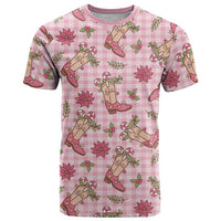 Pink Paniolo Palaka Hawaiian Cowgirl Christmas T Shirt - Polynesian Pride