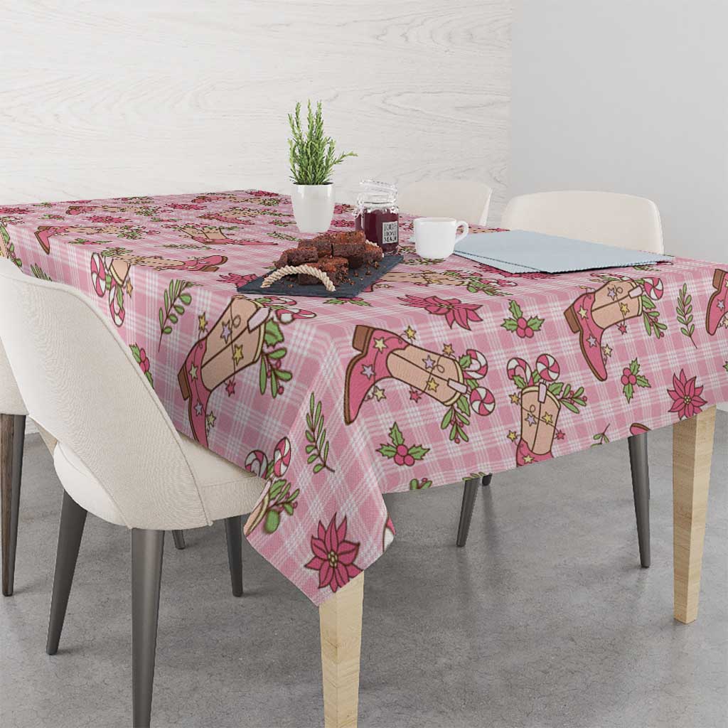 Pink Paniolo Palaka Hawaiian Cowgirl Christmas Tablecloth - Polynesian Pride