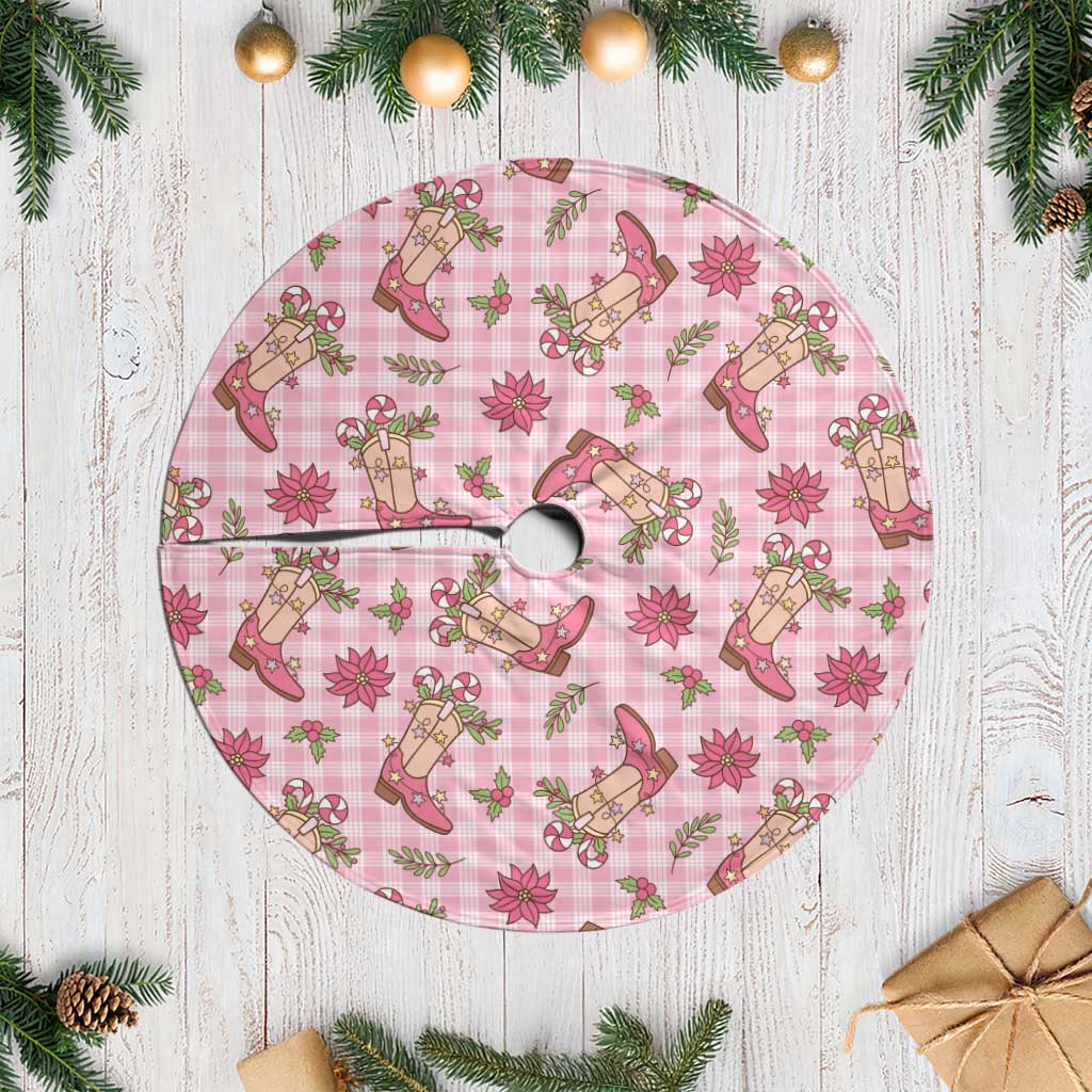 Pink Paniolo Palaka Hawaiian Cowgirl Christmas Tree Skirt - Polynesian Pride