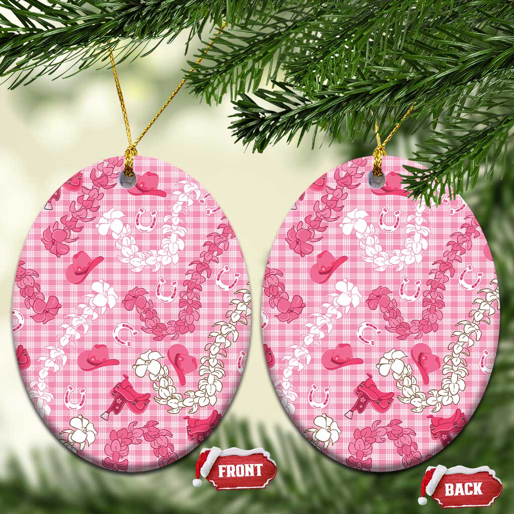 Paniolo Palaka Hawaiian Cowgirl Ceramic Ornament - Polynesian Pride