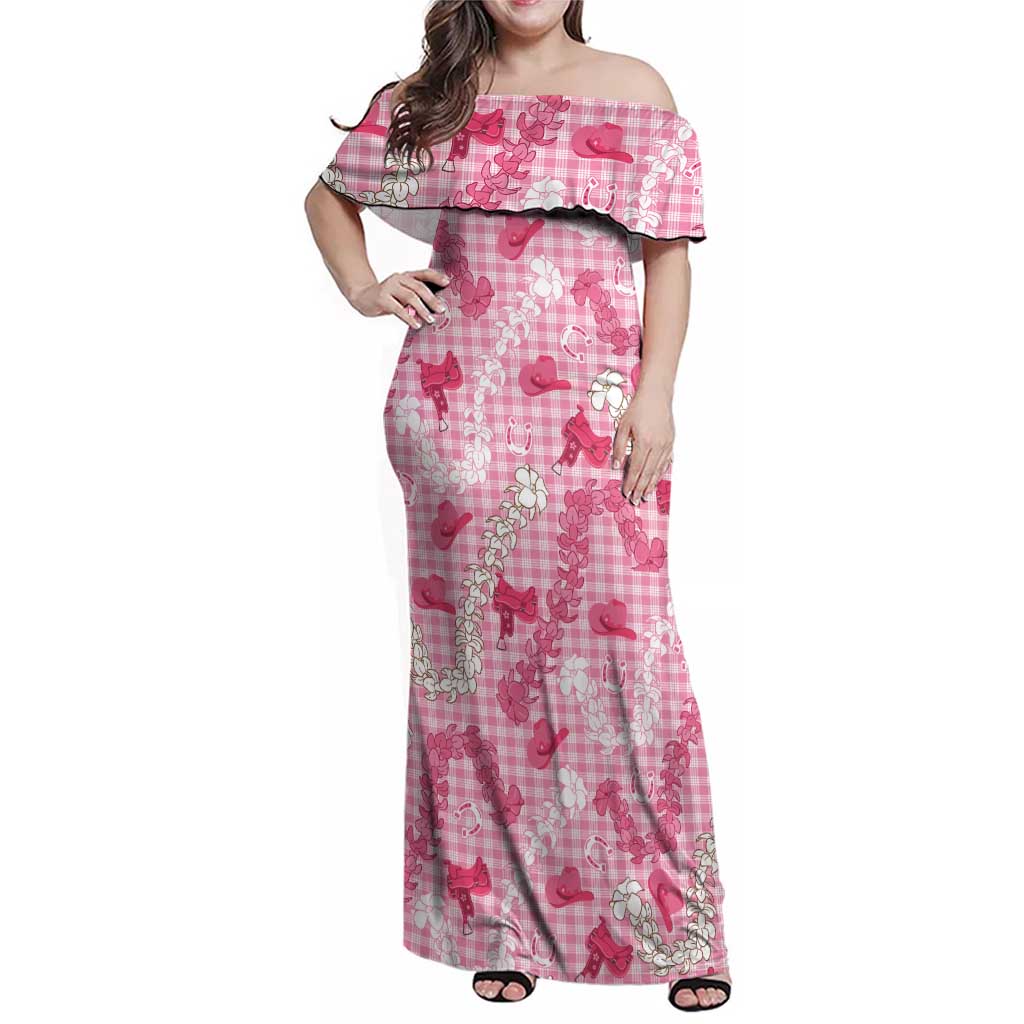 Paniolo Palaka Hawaiian Cowgirl Family Matching Off Shoulder Maxi Dress and Hawaiian Shirt - Polynesian Pride