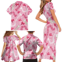Paniolo Palaka Hawaiian Cowgirl Family Matching Short Sleeve Bodycon Dress and Hawaiian Shirt - Polynesian Pride