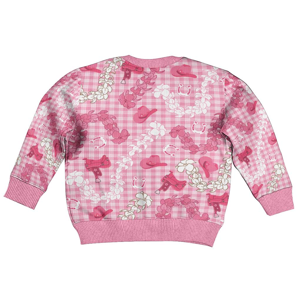 Paniolo Palaka Hawaiian Cowgirl Kid Ugly Christmas Sweater - Polynesian Pride