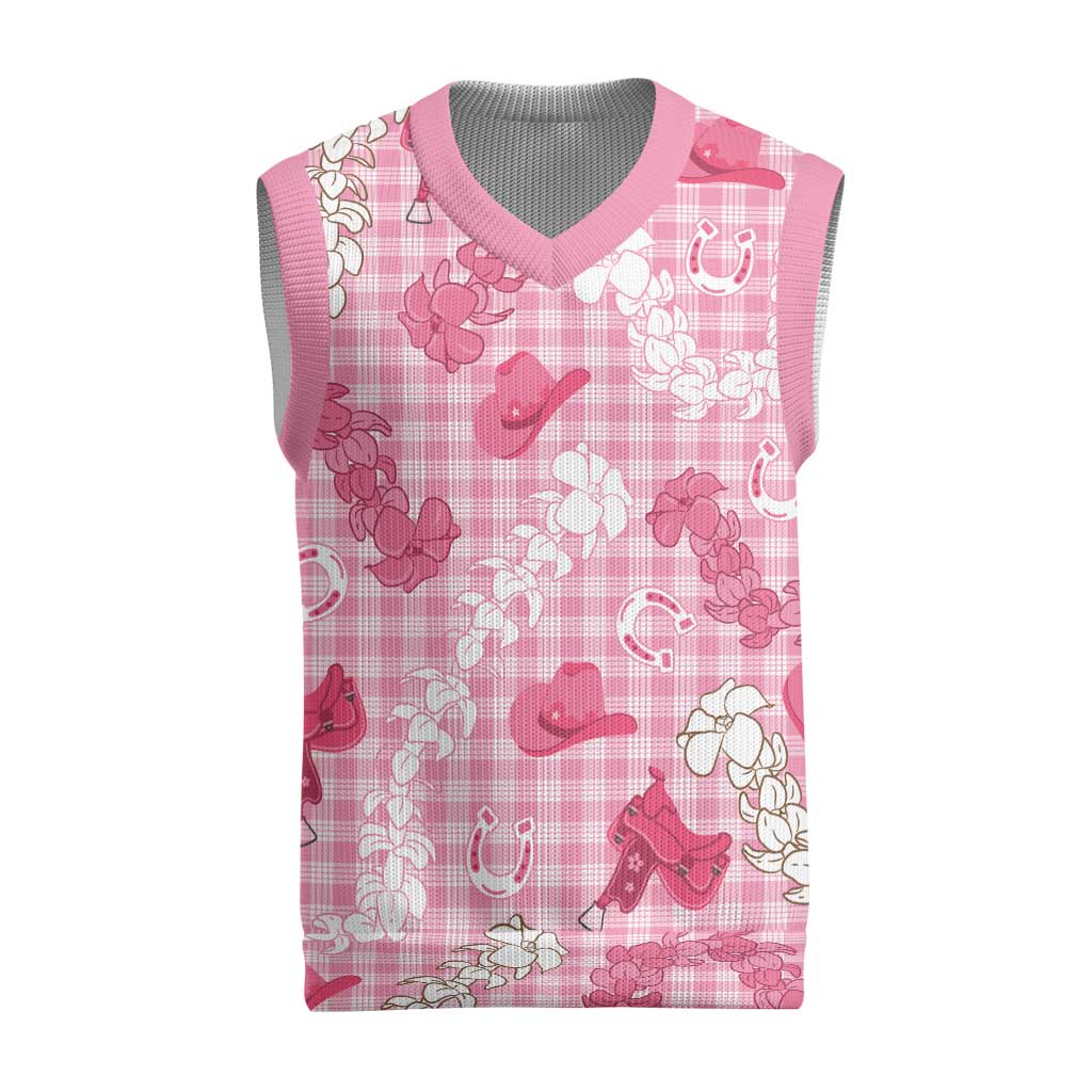 Paniolo Palaka Hawaiian Cowgirl Christmas Knitted V-Neck Vest - Polynesian Pride