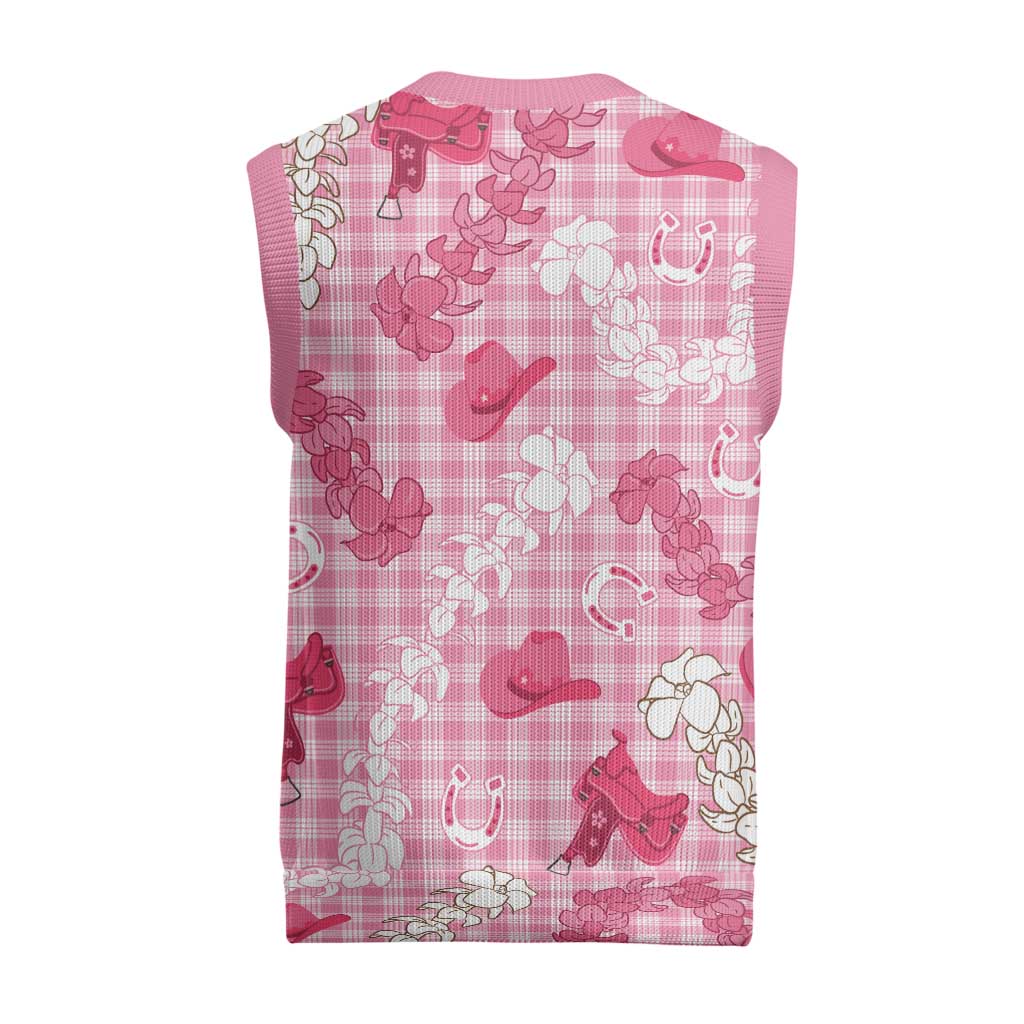 Paniolo Palaka Hawaiian Cowgirl Christmas Knitted V-Neck Vest - Polynesian Pride