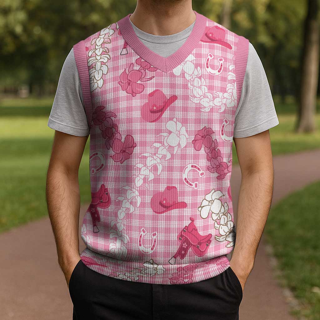 Paniolo Palaka Hawaiian Cowgirl Christmas Knitted V-Neck Vest - Polynesian Pride