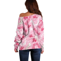 Paniolo Palaka Hawaiian Cowgirl Off Shoulder Sweater - Polynesian Pride