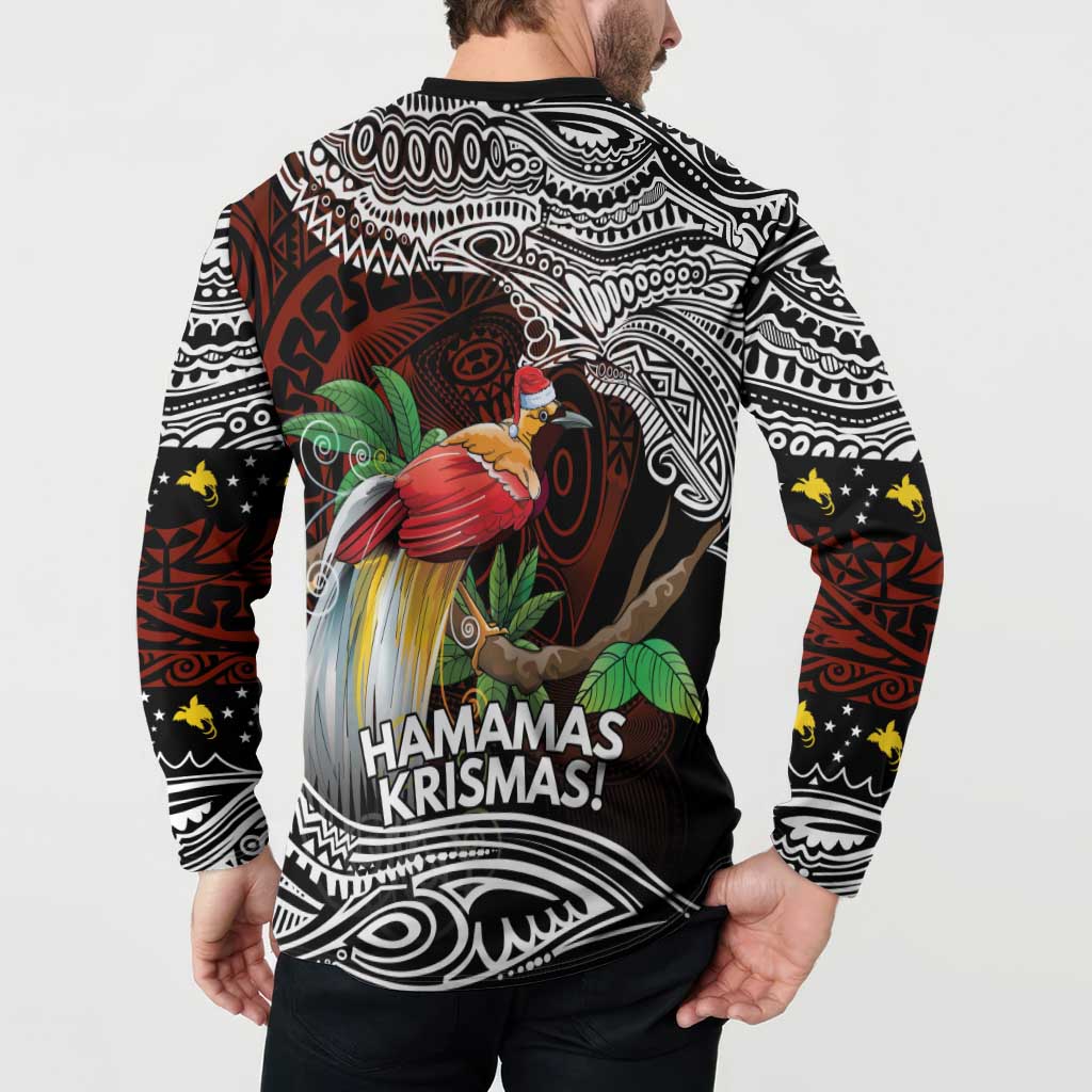 Papua New Guinea Christmas Button Sweatshirt - Polynesian Pride