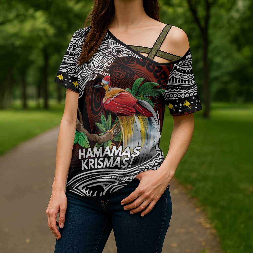 Papua New Guinea Christmas Cross Shoulder Shirt - Polynesian Pride