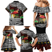 Papua New Guinea Christmas Family Matching Mermaid Dress and Hawaiian Shirt - Polynesian Pride