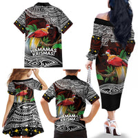 Papua New Guinea Christmas Family Matching Off The Shoulder Long Sleeve Dress and Hawaiian Shirt - Polynesian Pride