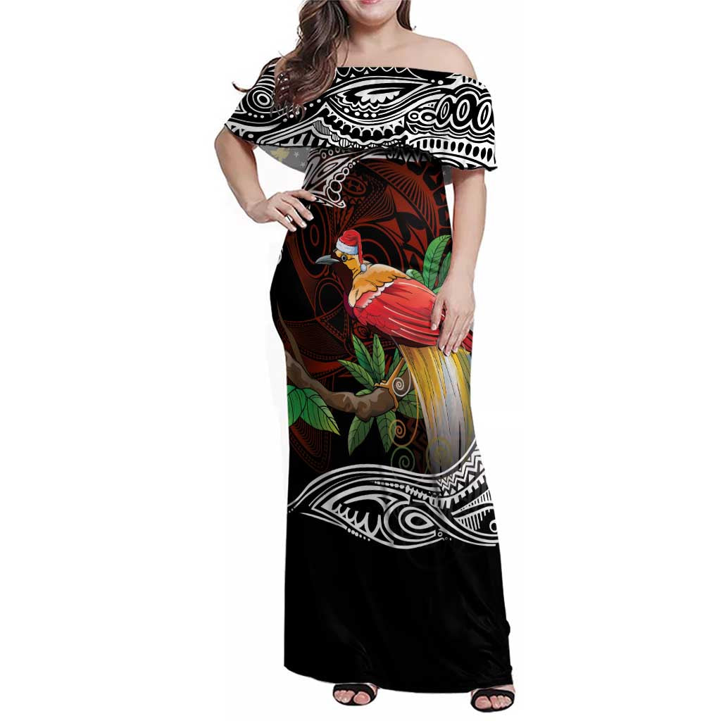 Papua New Guinea Christmas Family Matching Off Shoulder Maxi Dress and Hawaiian Shirt - Polynesian Pride