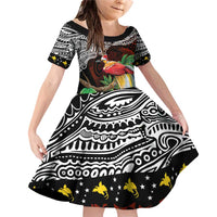 Papua New Guinea Christmas Family Matching Off Shoulder Short Dress and Hawaiian Shirt - Polynesian Pride