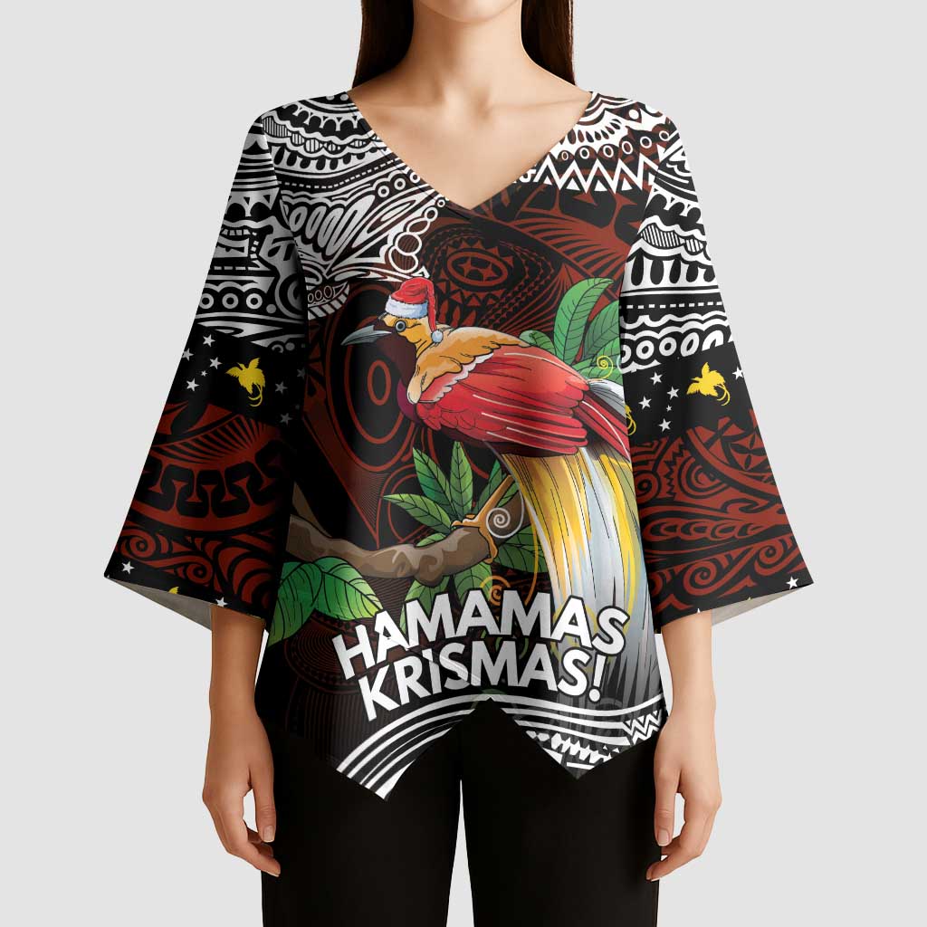 Papua New Guinea Christmas Kimono Sleeve Blouse - Polynesian Pride