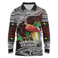 Papua New Guinea Christmas Long Sleeve Polo Shirt - Polynesian Pride