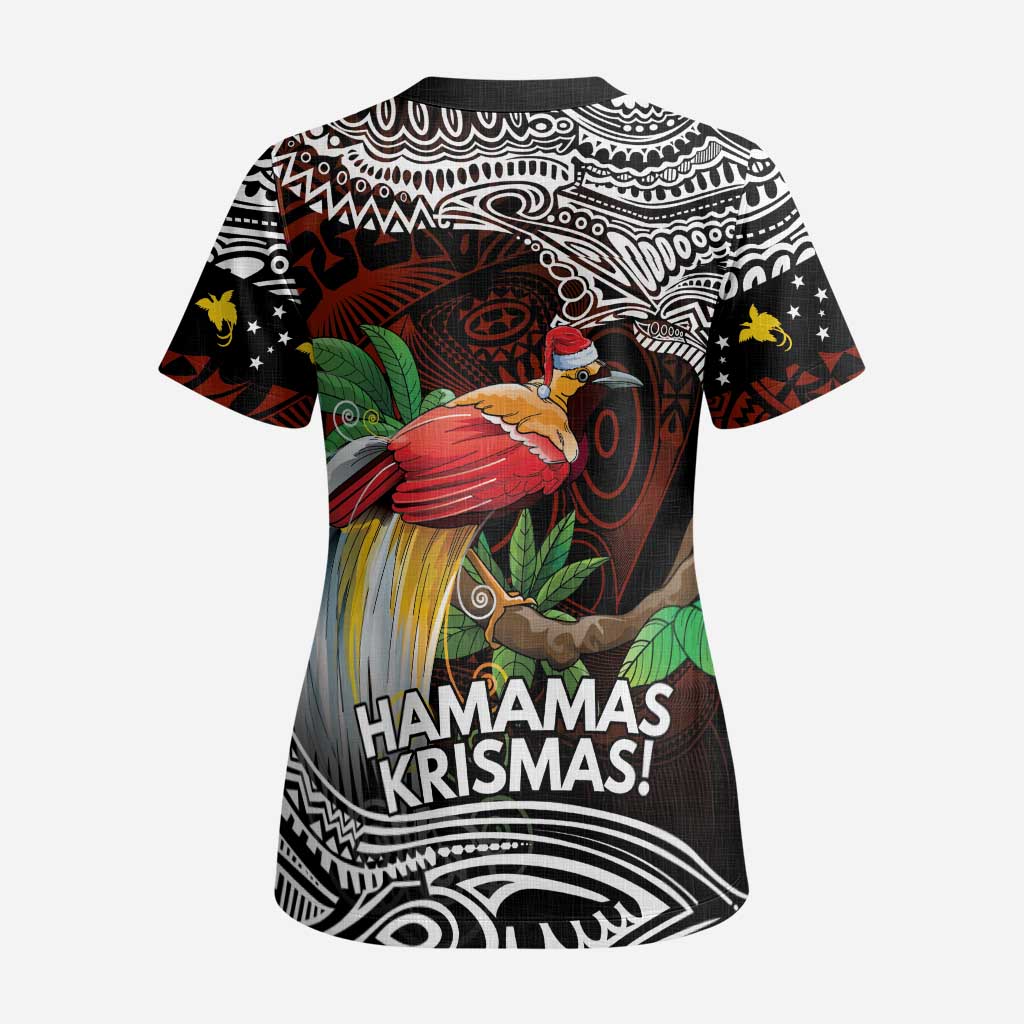 Papua New Guinea Christmas Scrub Top - Polynesian Pride