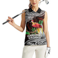 Papua New Guinea Christmas Women Sleeveless Polo Shirt - Polynesian Pride