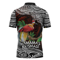 Papua New Guinea Christmas Zipper Polo Shirt - Polynesian Pride