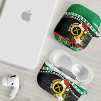 Vanuatu Pig's Tusk Meri Krismas! AirPods Case Vanuatuan Sand Drawing Pattern - Polynesian Pride