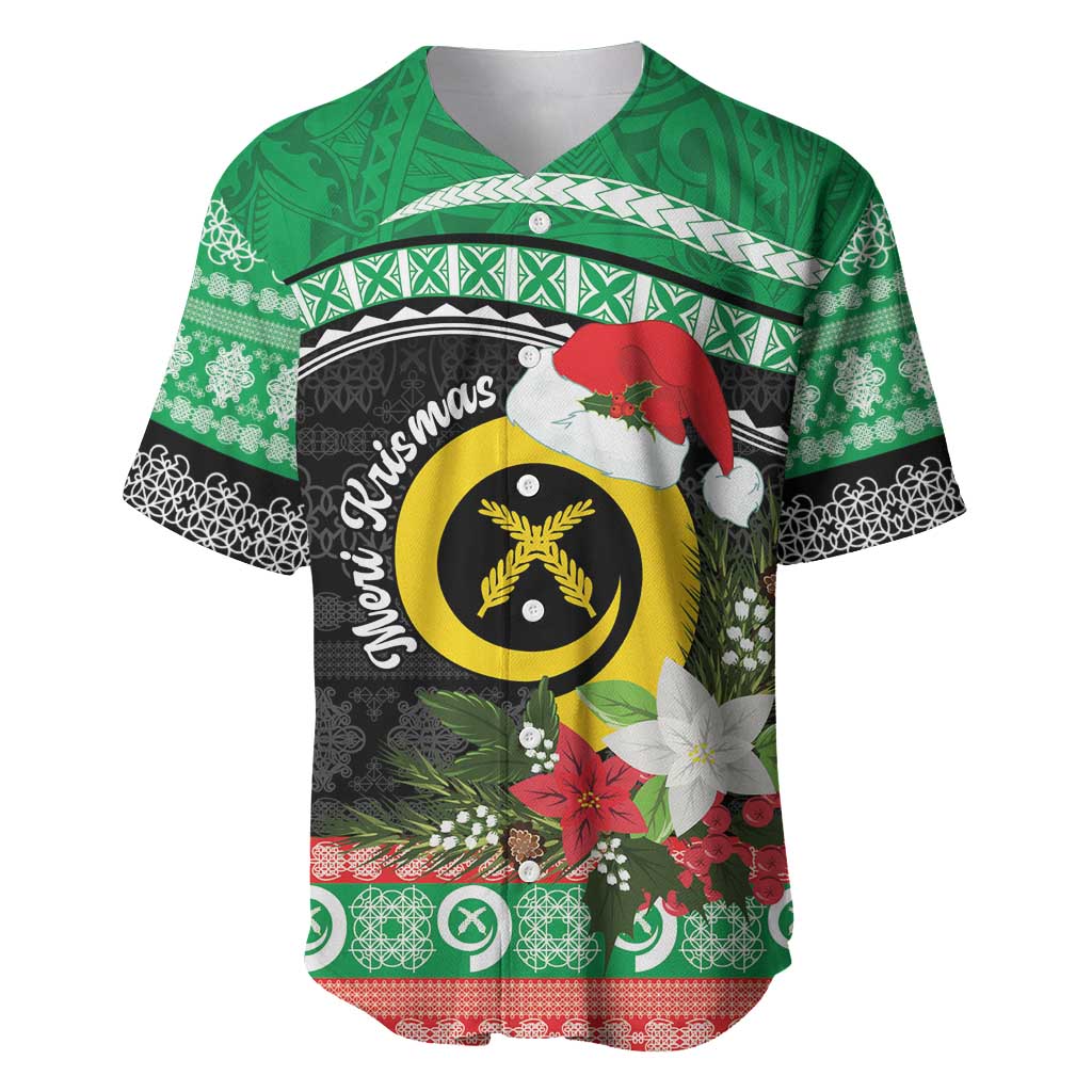 Vanuatu Pig's Tusk Meri Krismas! Baseball Jersey Vanuatuan Sand Drawing Pattern - Polynesian Pride