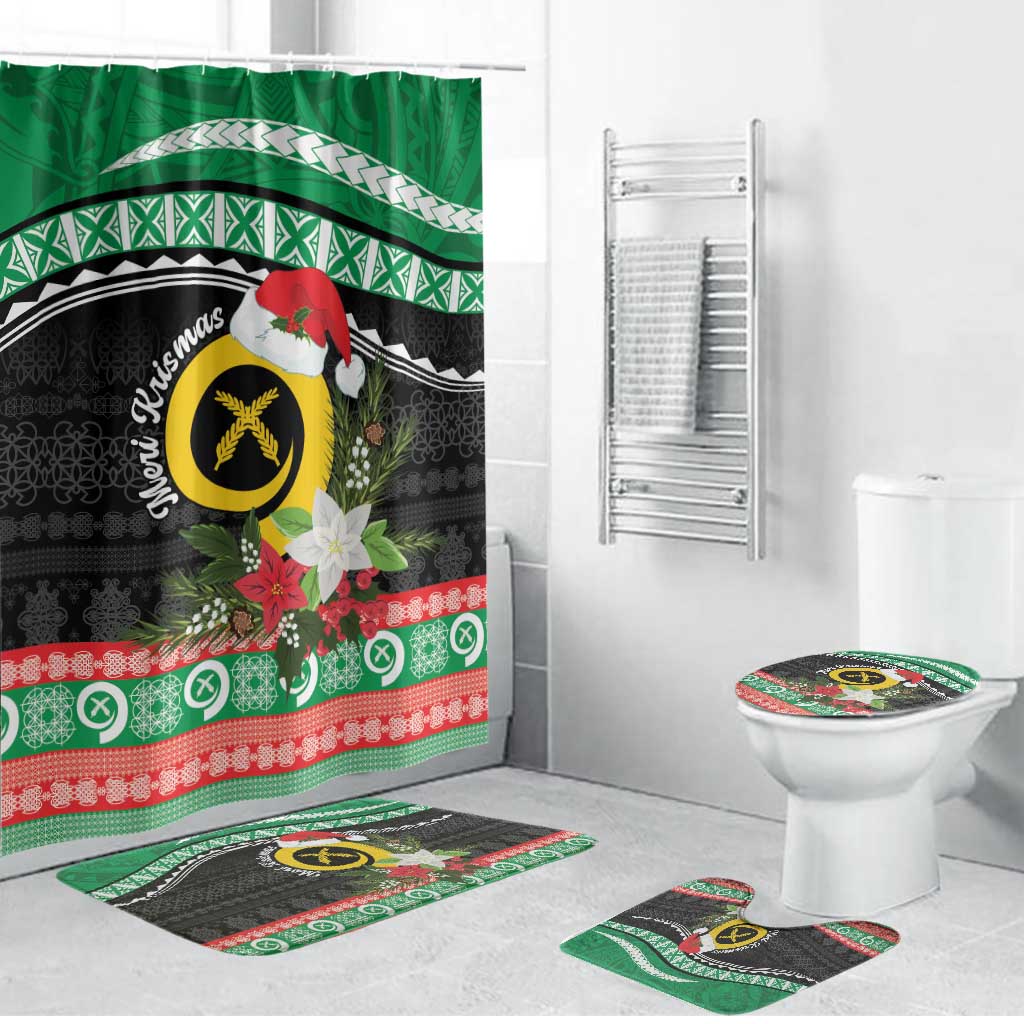Vanuatu Pig's Tusk Meri Krismas! Bathroom Set Vanuatuan Sand Drawing Pattern - Polynesian Pride