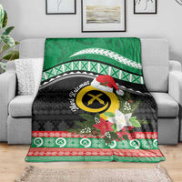 Vanuatu Pig's Tusk Meri Krismas! Blanket Vanuatuan Sand Drawing Pattern - Polynesian Pride