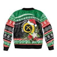 Vanuatu Pig's Tusk Meri Krismas! Bomber Jacket Vanuatuan Sand Drawing Pattern - Polynesian Pride