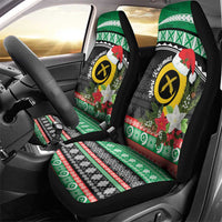 Vanuatu Pig's Tusk Meri Krismas! Car Seat Cover Vanuatuan Sand Drawing Pattern - Polynesian Pride