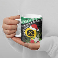 Vanuatu Pig's Tusk Meri Krismas! Ceramic Mug Vanuatuan Sand Drawing Pattern - Polynesian Pride