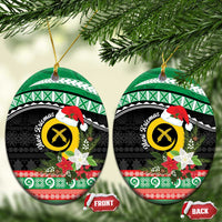 Vanuatu Pig's Tusk Meri Krismas! Ceramic Ornament Vanuatuan Sand Drawing Pattern - Polynesian Pride