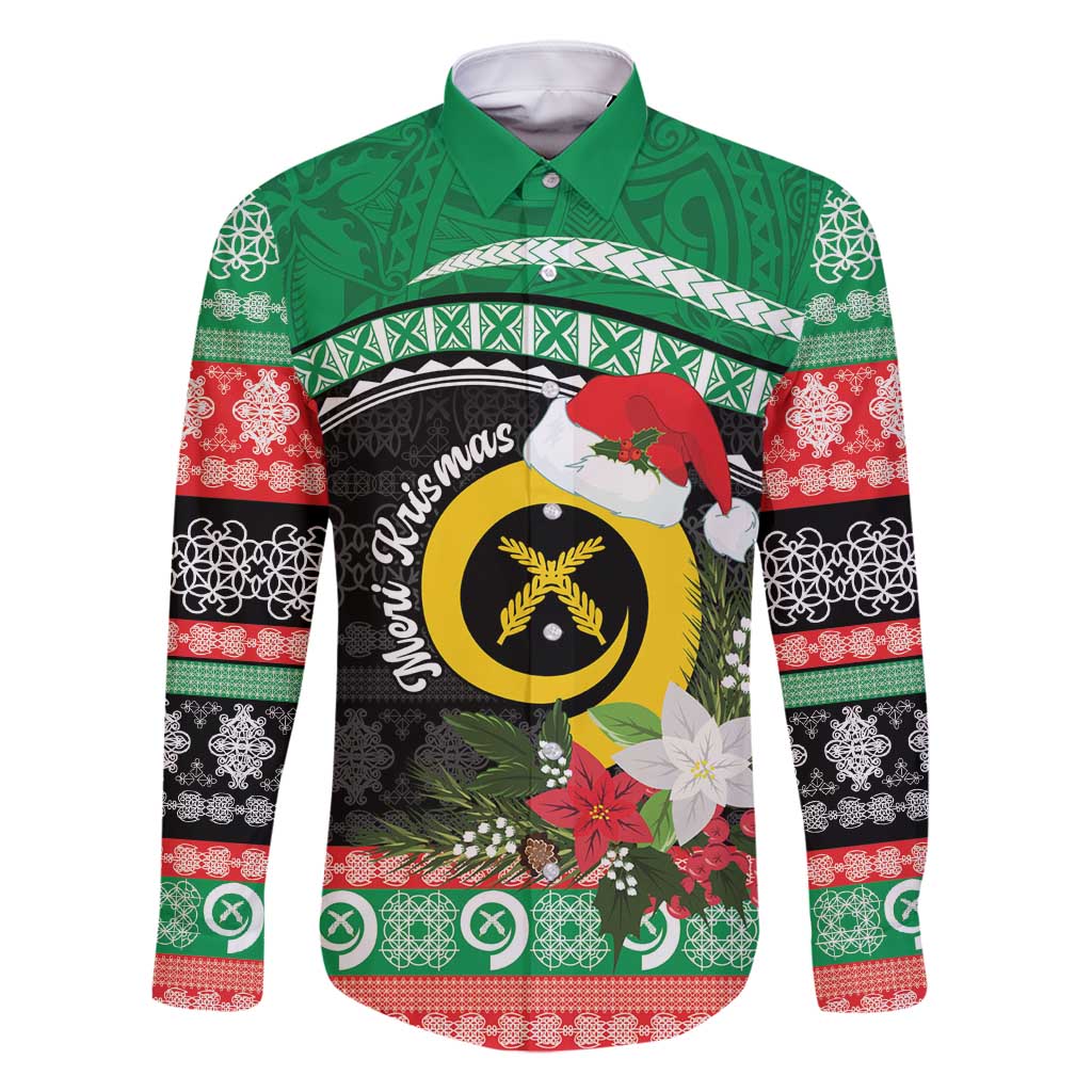 Vanuatu Pig's Tusk Meri Krismas! Family Matching Tank Maxi Dress and Hawaiian Shirt Vanuatuan Sand Drawing Pattern - Polynesian Pride