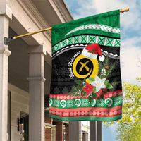 Vanuatu Pig's Tusk Meri Krismas! Garden Flag Vanuatuan Sand Drawing Pattern - Polynesian Pride