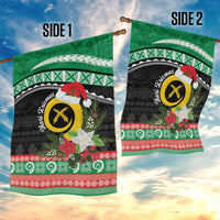 Vanuatu Pig's Tusk Meri Krismas! Garden Flag Vanuatuan Sand Drawing Pattern - Polynesian Pride