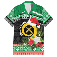 Vanuatu Pig's Tusk Meri Krismas! Hawaiian Shirt Vanuatuan Sand Drawing Pattern - Polynesian Pride