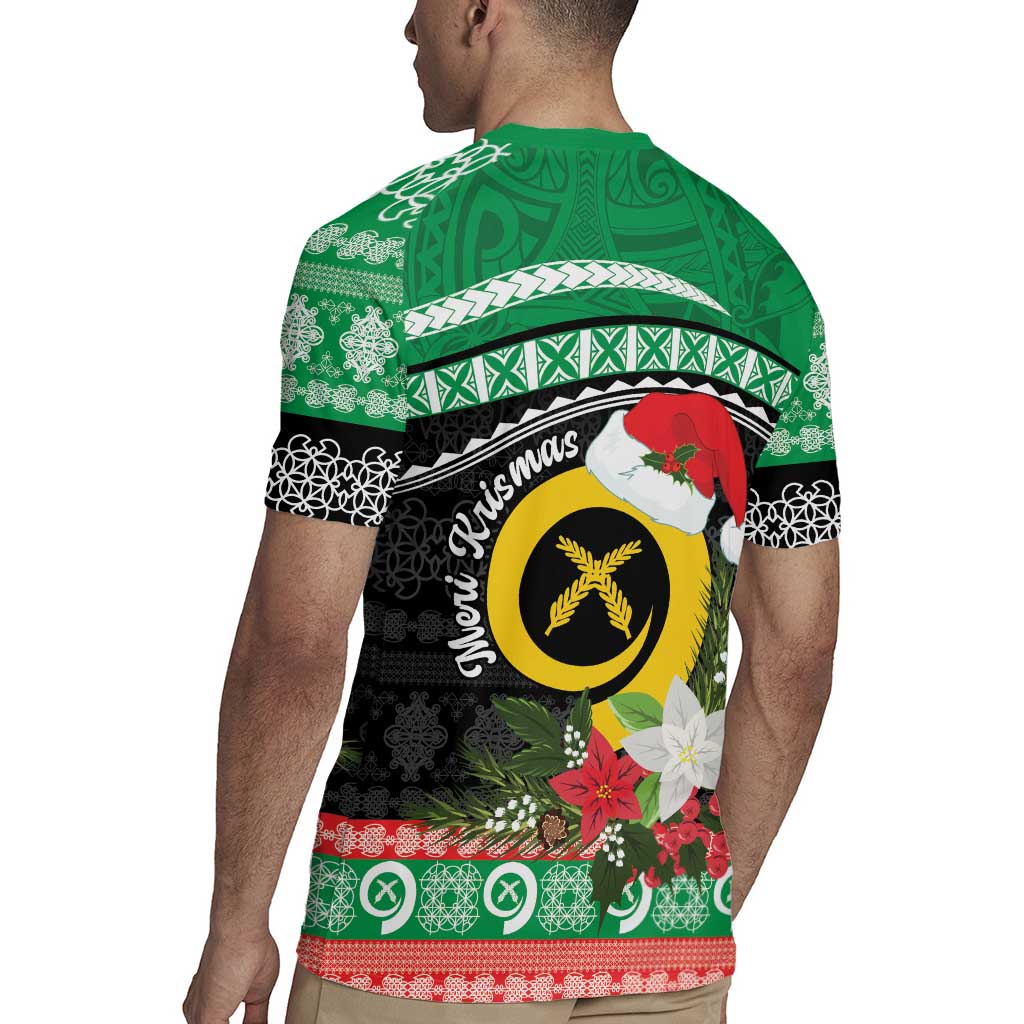 Vanuatu Pig's Tusk Meri Krismas! Rugby Jersey Vanuatuan Sand Drawing Pattern - Polynesian Pride