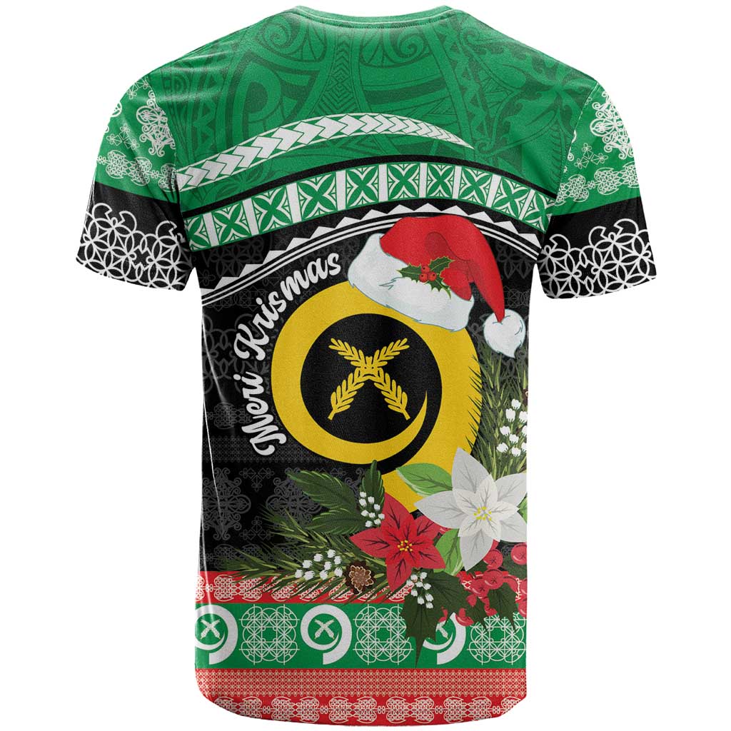 Vanuatu Pig's Tusk Meri Krismas! T Shirt Vanuatuan Sand Drawing Pattern - Polynesian Pride