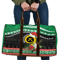 Vanuatu Pig's Tusk Meri Krismas! Travel Bag Vanuatuan Sand Drawing Pattern - Polynesian Pride